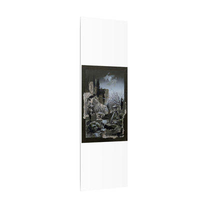 Winter Moonlit Garden Dark Texture Canvas Art | Moody Decor