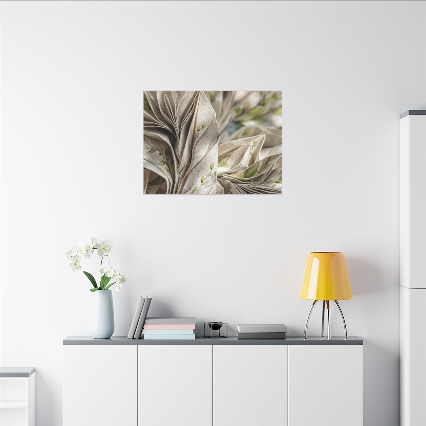 Fukinsei Paper Fold Canvas Art - Japandi Watercolor