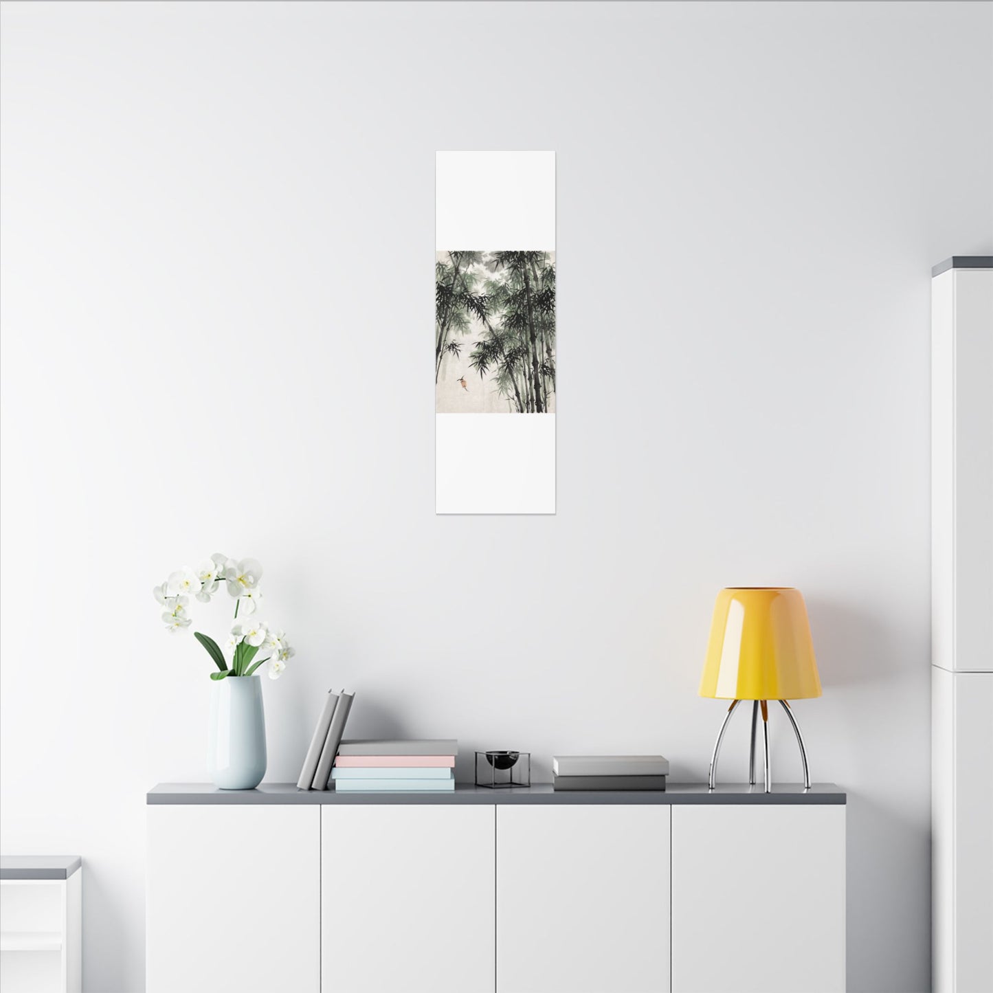 Zen Bamboo Grove in Overcast | Sumi E Canvas Art
