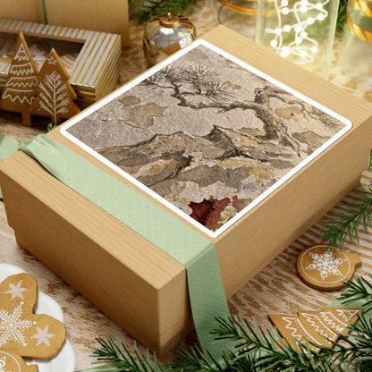 Japandi Pine Tree in Golden Hour | Japanese Pattern Sticker