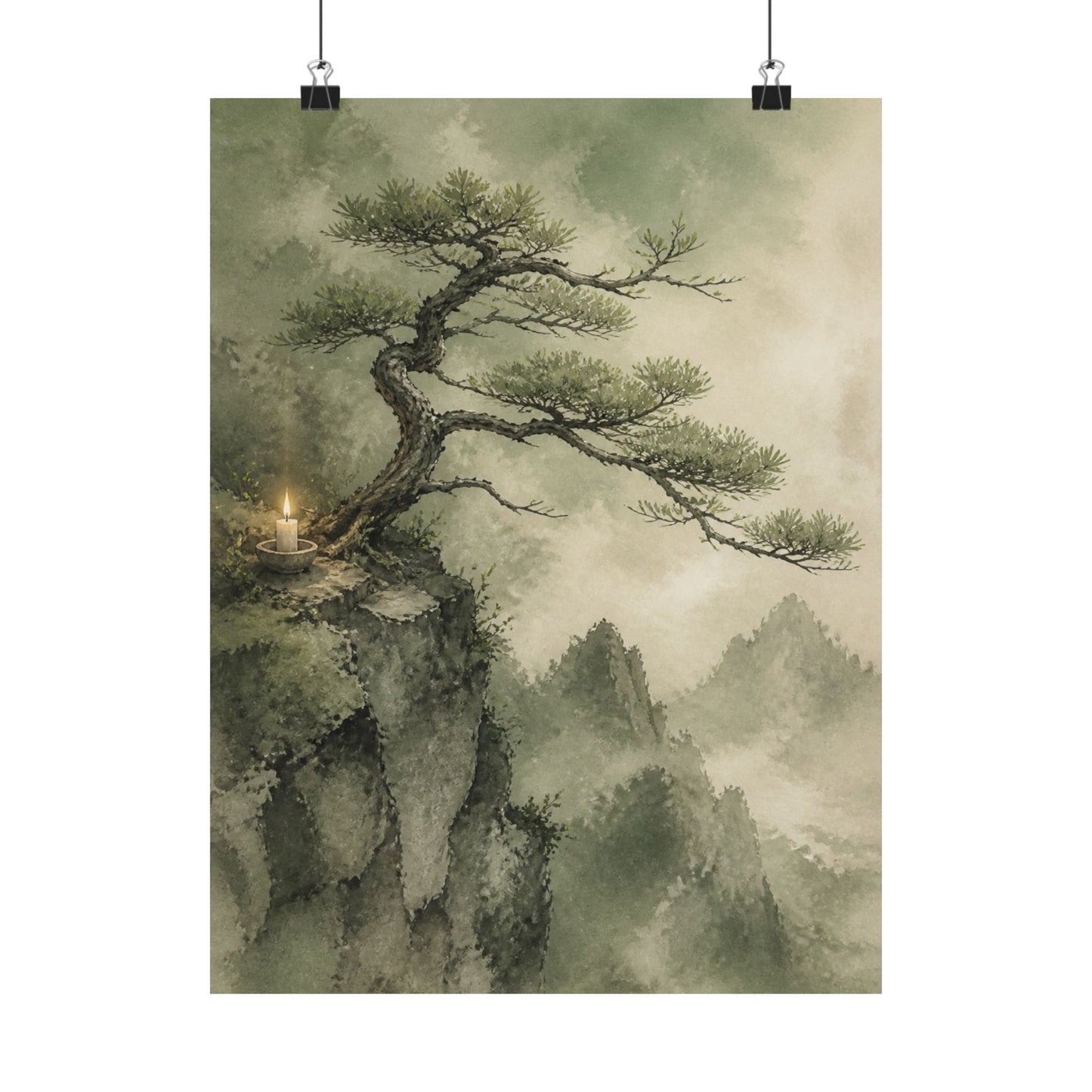 Spring Pine Tree Watercolor Wall Art Print | Cozy Decor