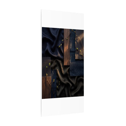 Silk Drape Spring Canvas Art | Dark Japandi Moody Design