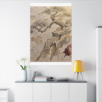 Pine Tree Canvas Art | Winter Japandi Japanese Pattern Art