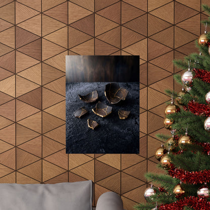 Dawn Broken Pottery Wall Art Print - Dark Japandi Kanso