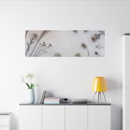 Dried Flowers Japanese Pattern Canvas Art | Elegant Japandi Art