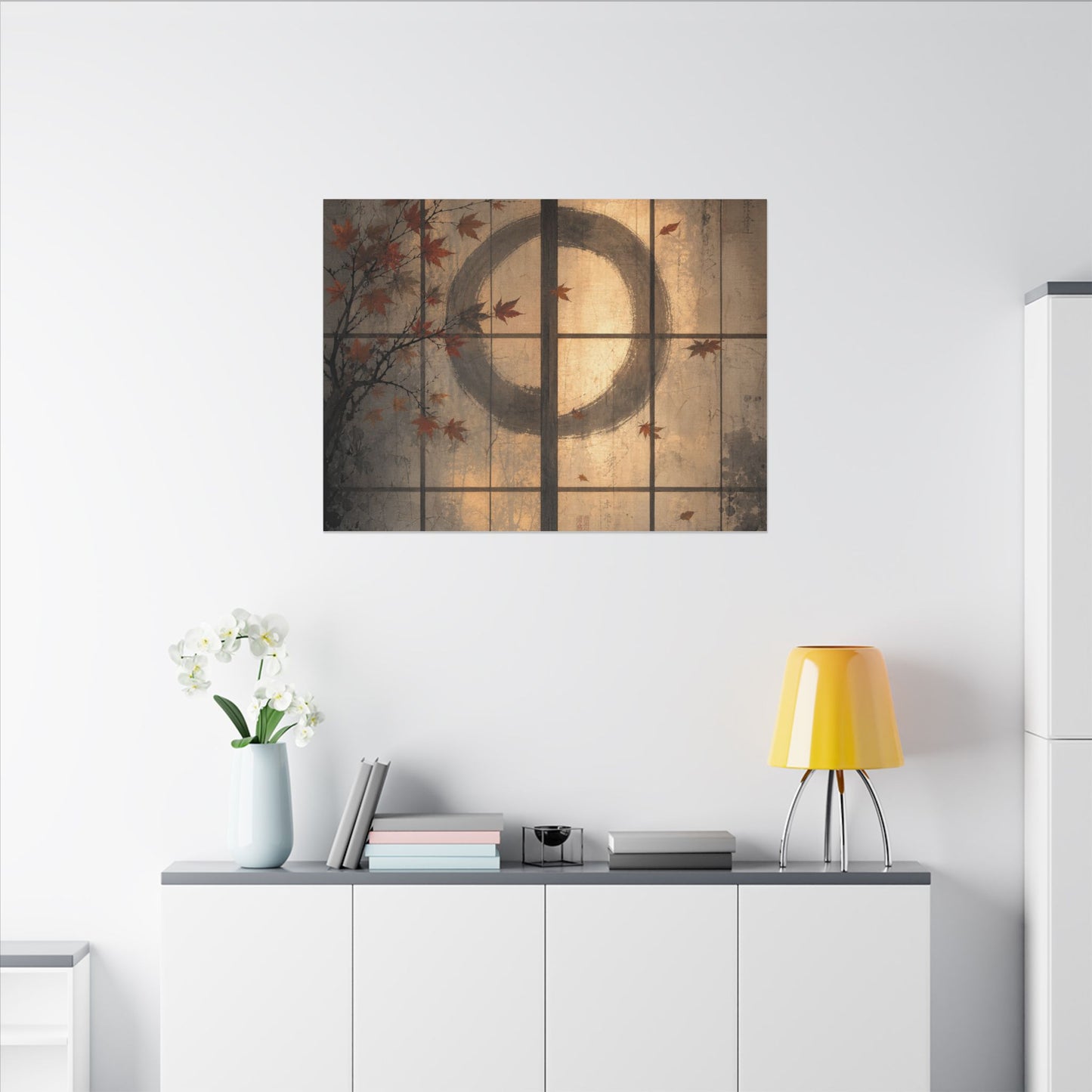 Shoji Screen Texture Canvas Art | Earthy Japandi Art