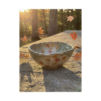 Warm Ceramic Bowl Wall Art Print - Japanese Pattern Japandi