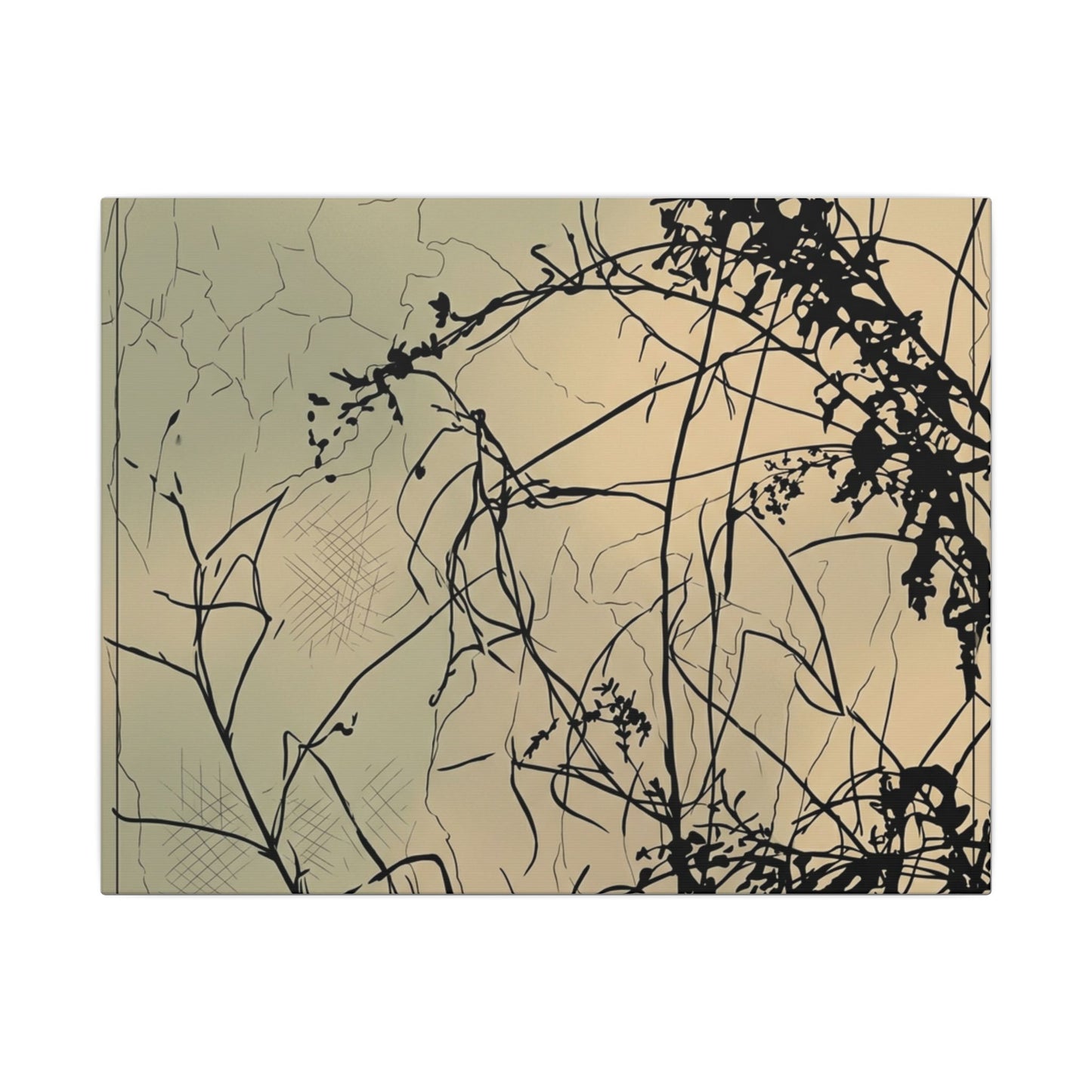 Golden Hour Shadow Play Canvas Art - Japandi Mono No Aware Art Print
