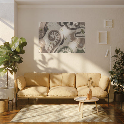 Dappled Ink Brushstroke Canvas Art - Japandi Ma