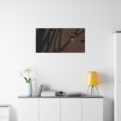Shadow Play Autumn Canvas Art | Dark Japandi Luxurious Design