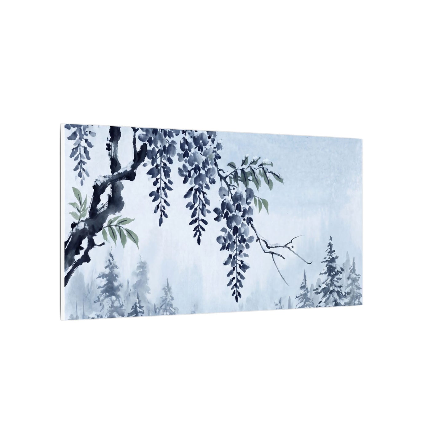 Seijaku Wisteria Canvas Art - Zen Sumi E