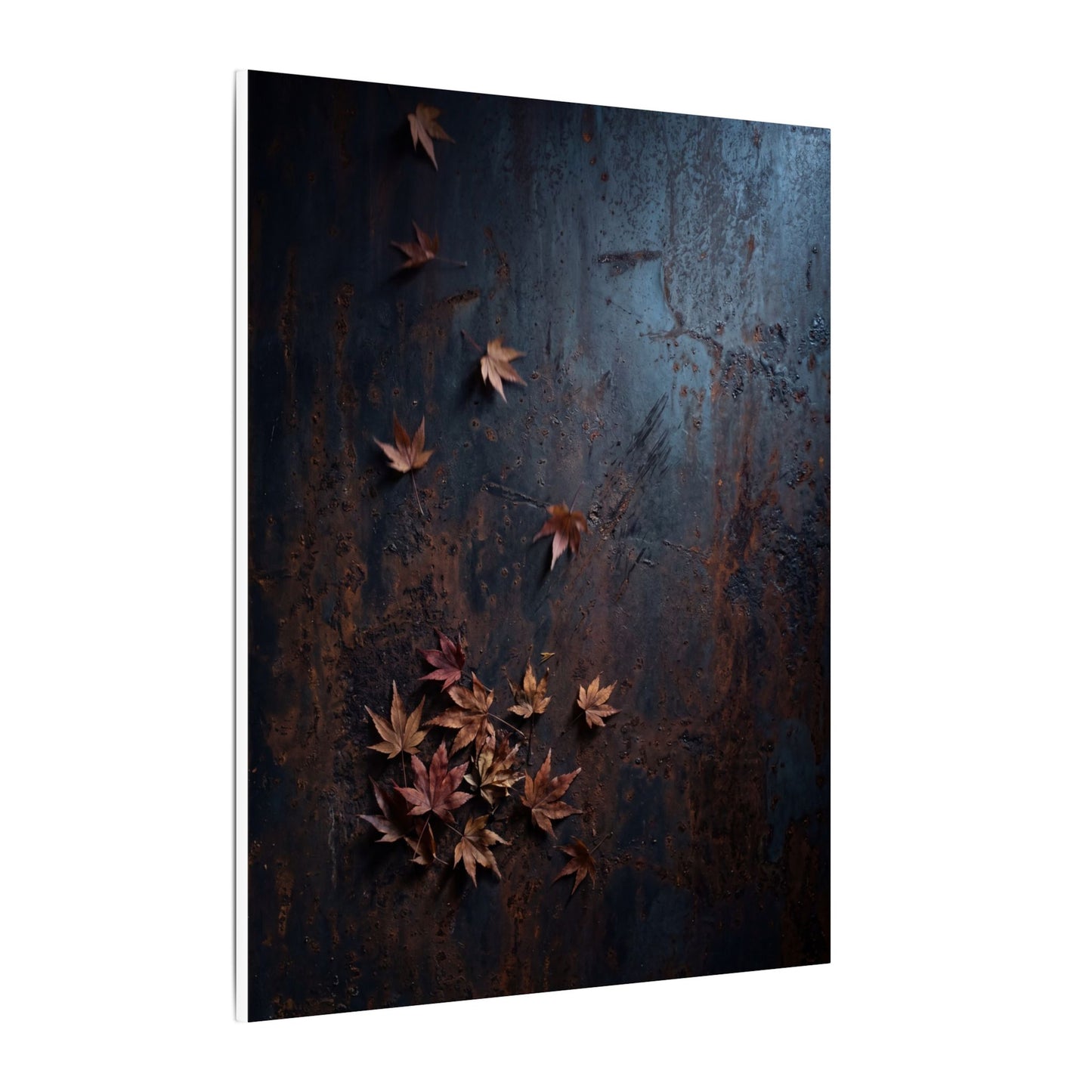 Moonlight Rust Patina Canvas Art - Dark Japandi Mono No Aware