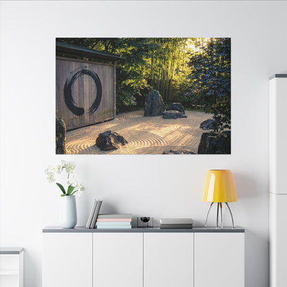 Rock Garden Enso Canvas Art | Tranquil Zen Art