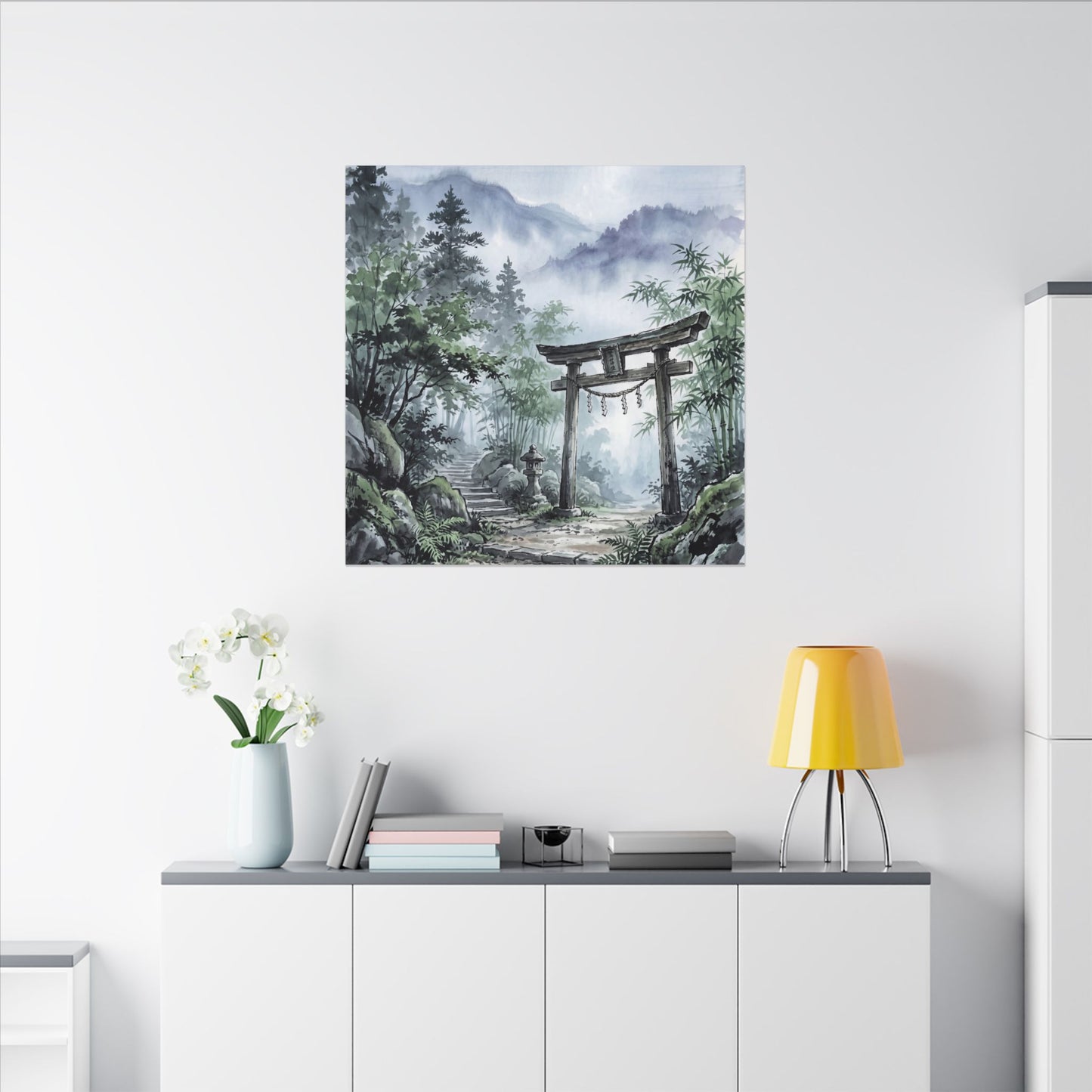 Moonlight Torii Gate Canvas Art - Zen Fukinsei