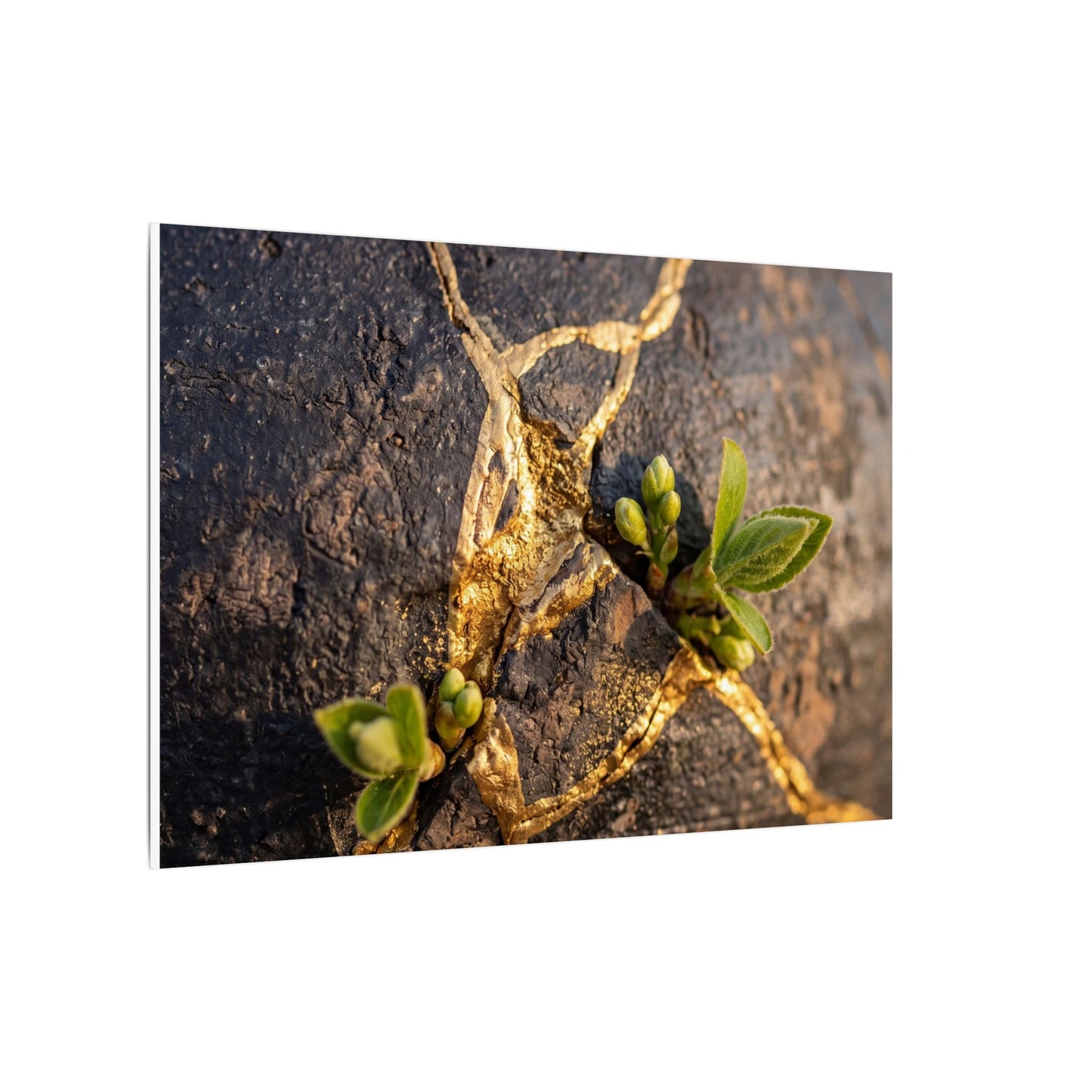 Rust Patina Gold Repair Canvas Art | Resilient Kintsugi Art