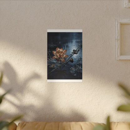 Winter Lotus Flower Broken Beauty Canvas Art | Healing Decor