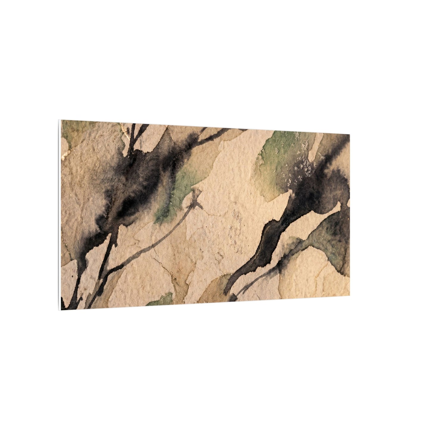 Japandi Shadow Play in Golden Hour | Watercolor Canvas Art