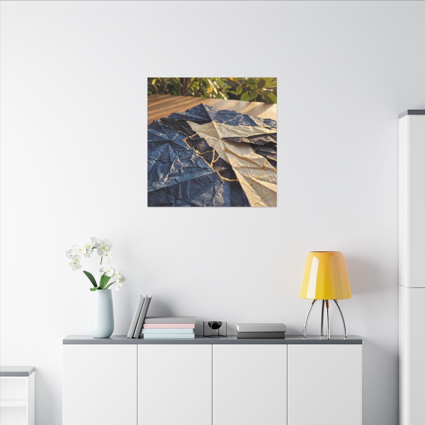 Golden Hour Paper Fold Canvas Art - Kintsugi Ma
