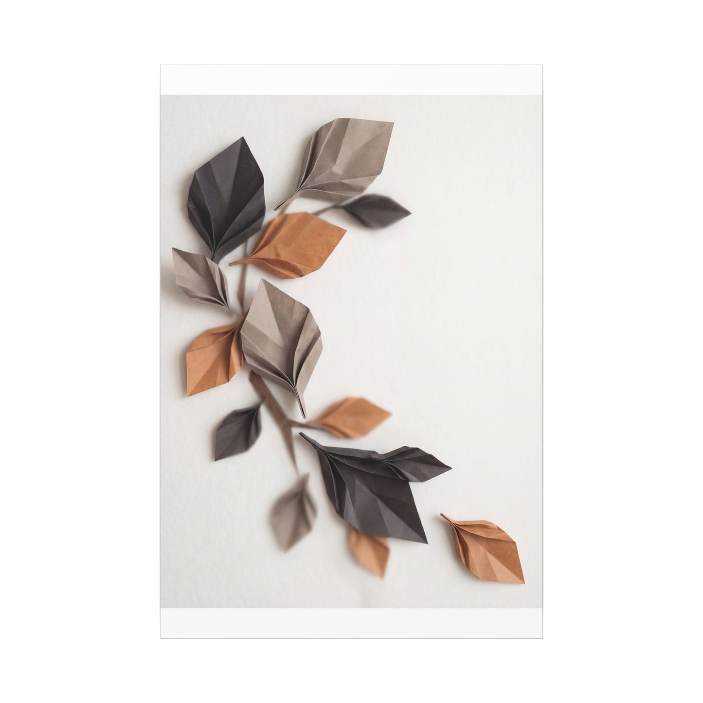 Paper Fold Autumn Canvas Art | Japandi Earthy Design
