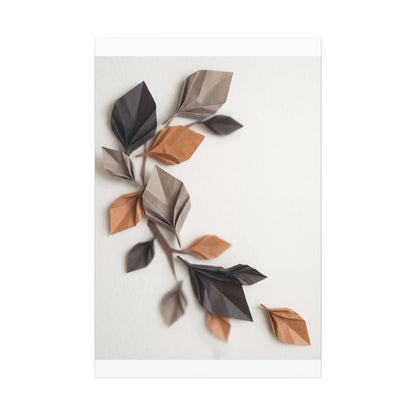 Paper Fold Autumn Canvas Art | Japandi Earthy Design