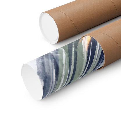 Serene Water Ripple Wall Art Print - Sumi E Zen