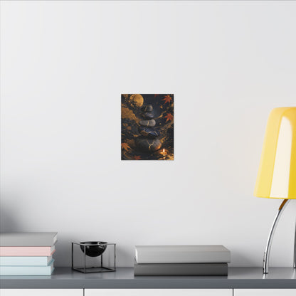 River Stones Autumn Canvas Art | Kintsugi Artful Design