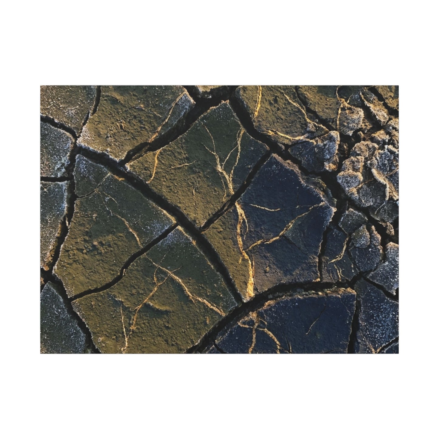 Winter Cracked Earth Moody Minimal Canvas Art | Atmospheric Decor Art Print