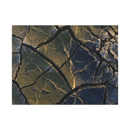 Winter Cracked Earth Moody Minimal Canvas Art | Atmospheric Decor Art Print