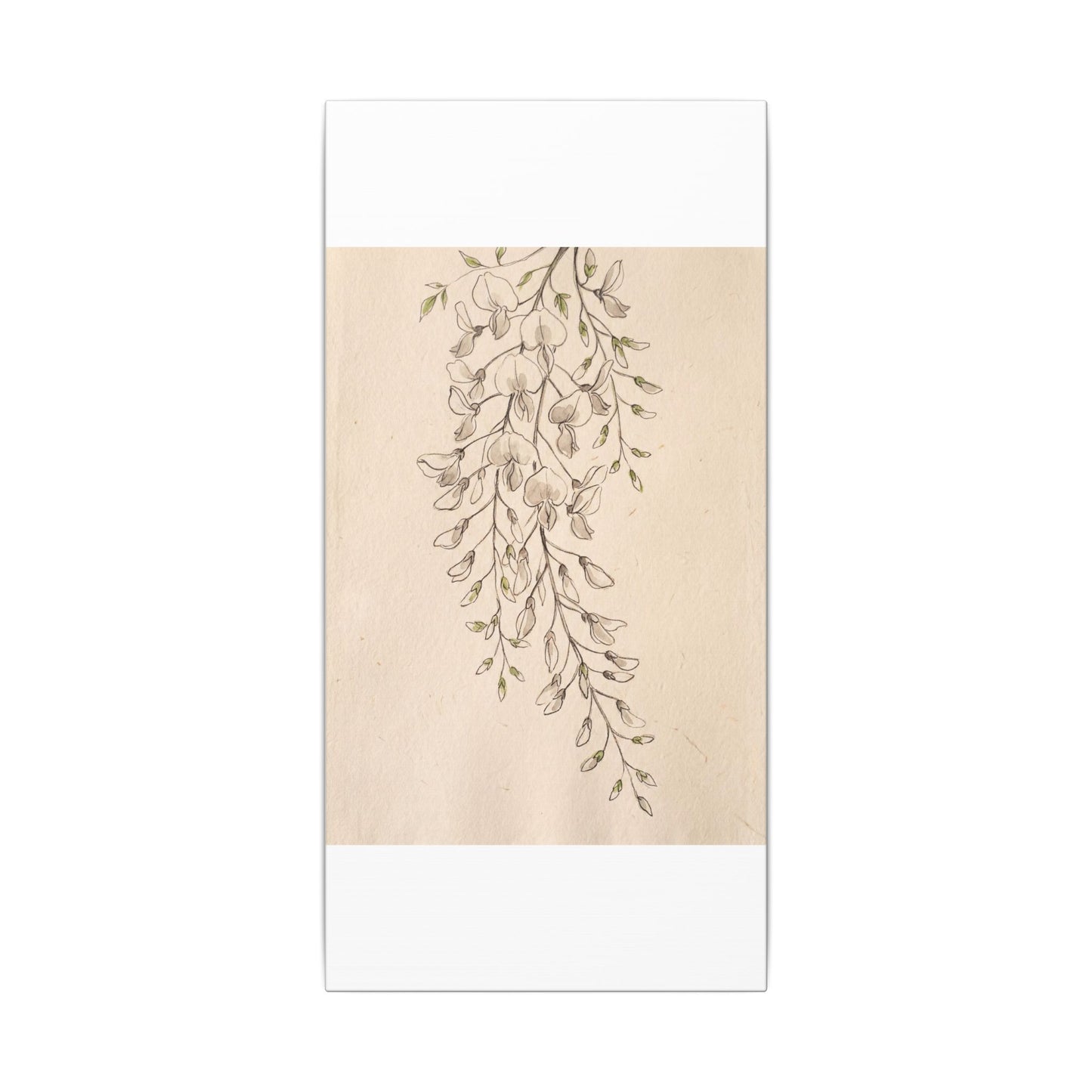 Japandi Wisteria in Golden Hour | Minimal Line Canvas Art