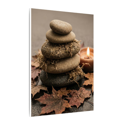 River Stones Canvas Art | Autumn Japandi Texture Art