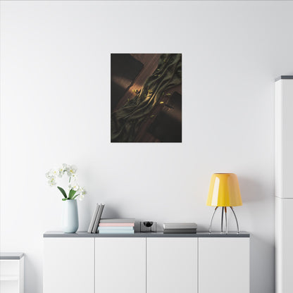 Silk Drape Canvas Art | Spring Dark Japandi Dark Texture Art
