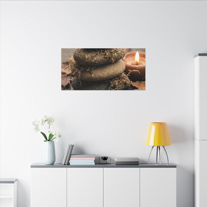 River Stones Canvas Art | Autumn Japandi Texture Art