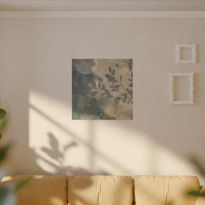 Japandi Shadow Play in Moonlight | Texture Canvas Art