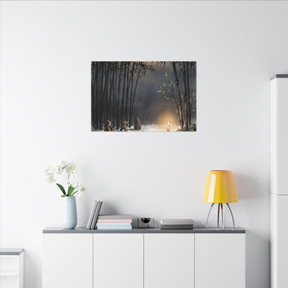 Tranquil Bamboo Grove Canvas Art - Karesansui Zen
