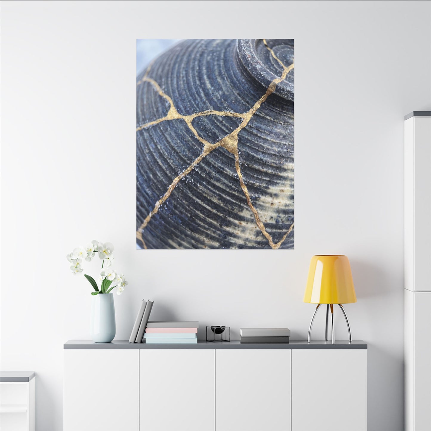 Shibui Water Ripple Canvas Art - Kintsugi Gold Repair
