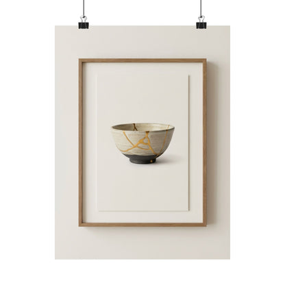 Kintsugi Charcoal Wall Art Print Art Print