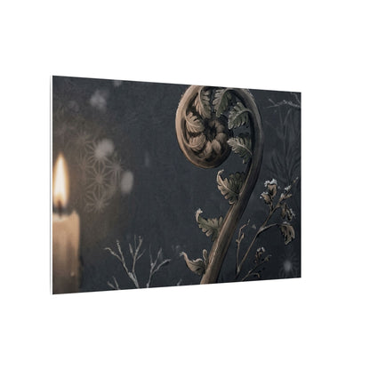 Candlelight Fern Unfurling Canvas Art - Japandi Ma