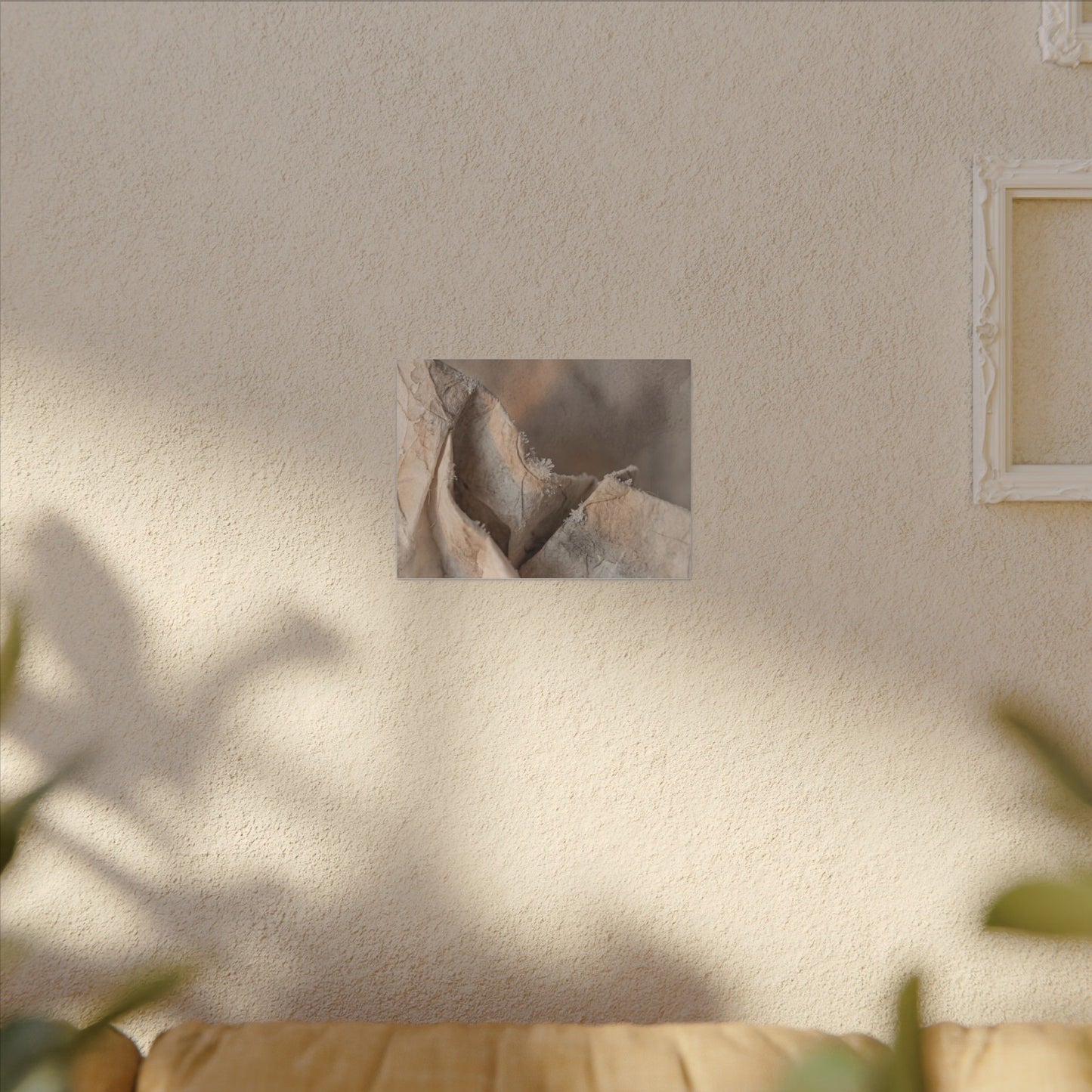 Japandi Paper Fold in Candlelight | Watercolor Canvas Art