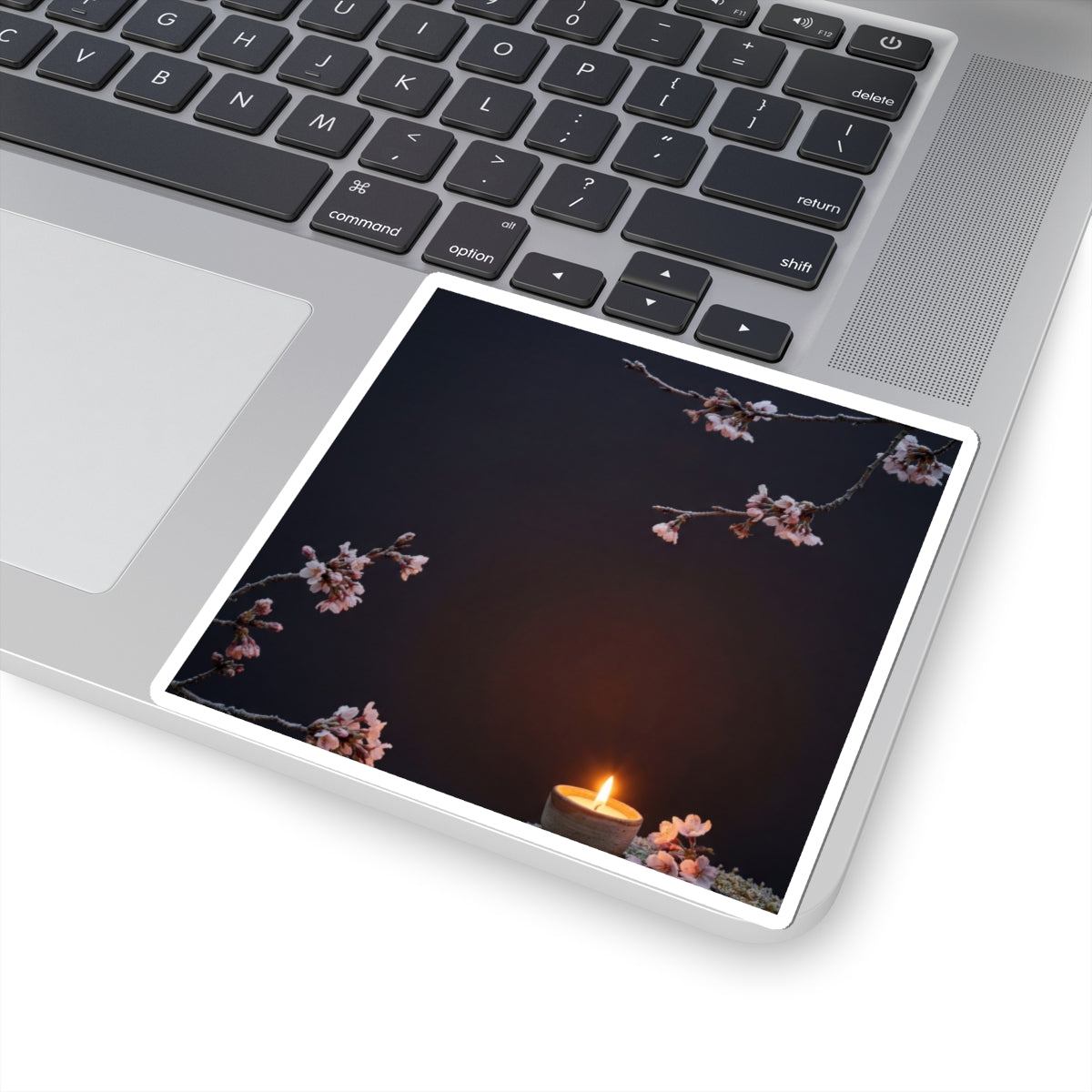 Winter Cherry Blossom Moody Minimal Sticker | Sophisticated Decor Art Print