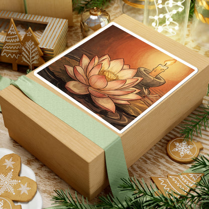 Candlelight Lotus Flower Sticker - Zen Fukinsei