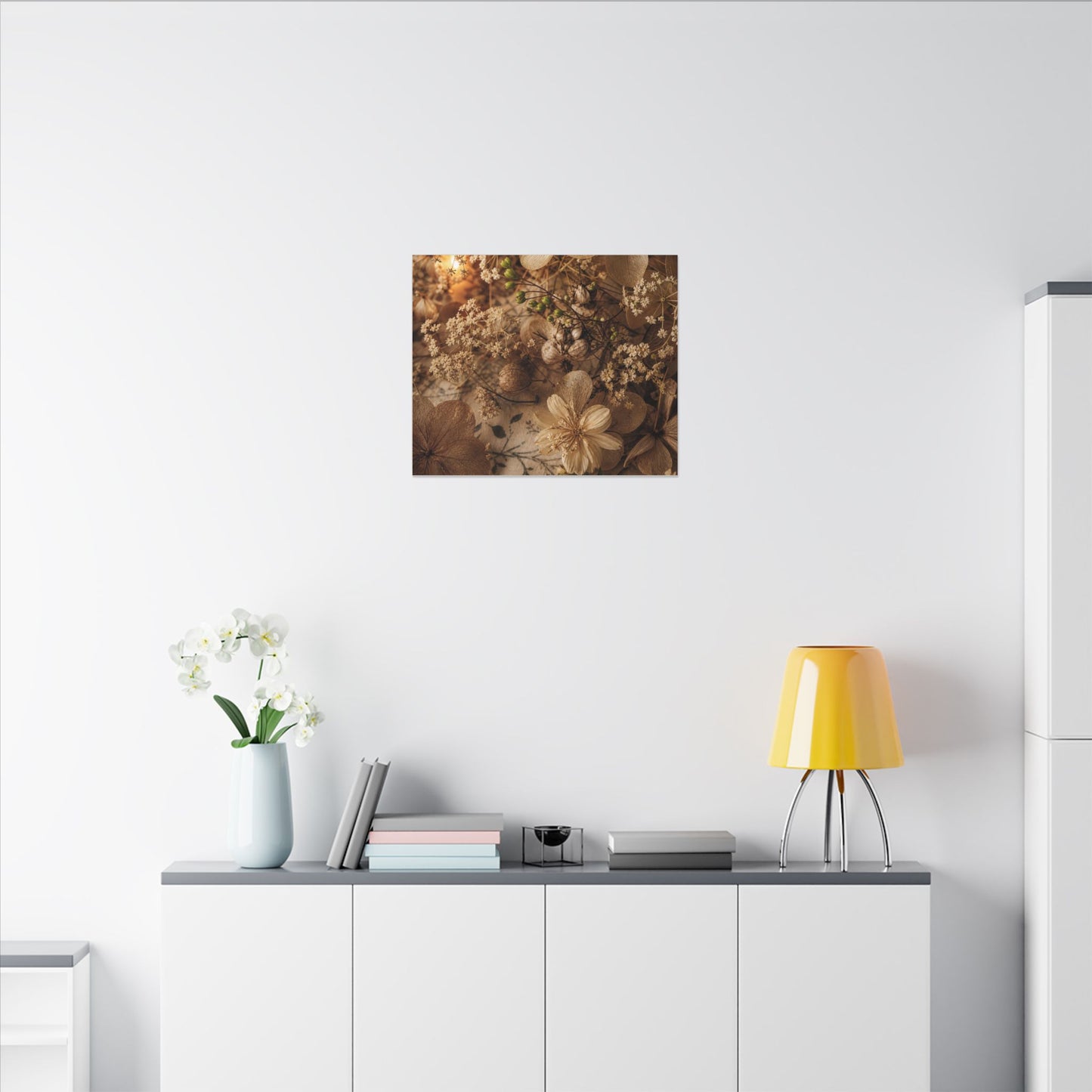 Spring Dried Flowers Japanese Pattern Canvas Art | Earthy Decor