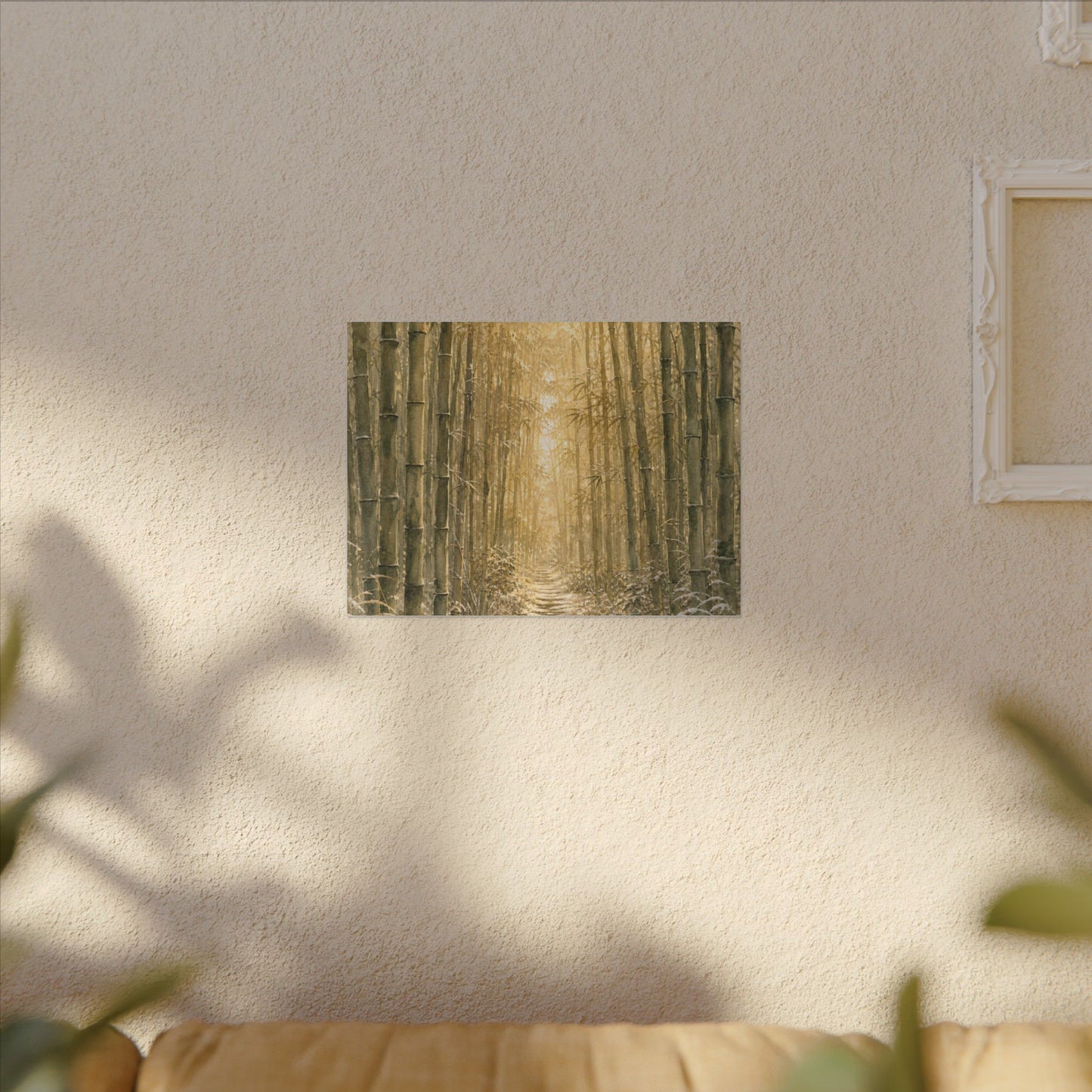 Bamboo Grove Winter Canvas Art | Japandi Elegant Design