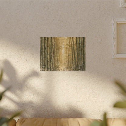 Bamboo Grove Winter Canvas Art | Japandi Elegant Design