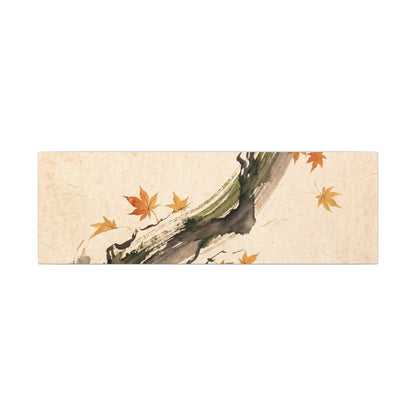 Ink Brushstroke Autumn Canvas Art | Zen Calm Design