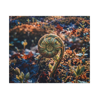 Kintsugi Fern Unfurling in Dappled | Gold Vein Canvas Art