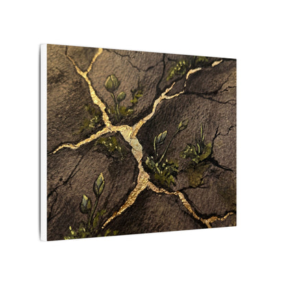 Spring Cracked Earth Charcoal Ink Canvas Art | Luxurious Decor
