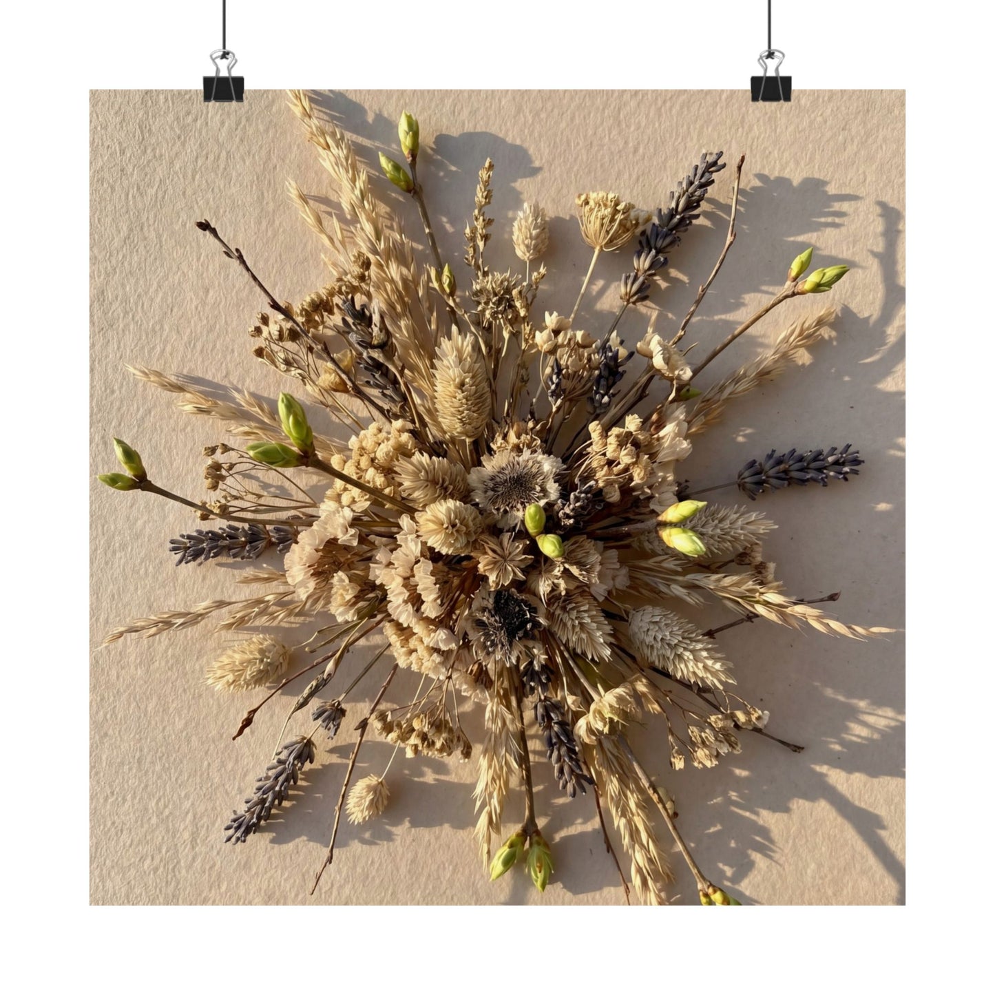 Dried Flowers Spring Wall Art Print | Japandi Neutral Design