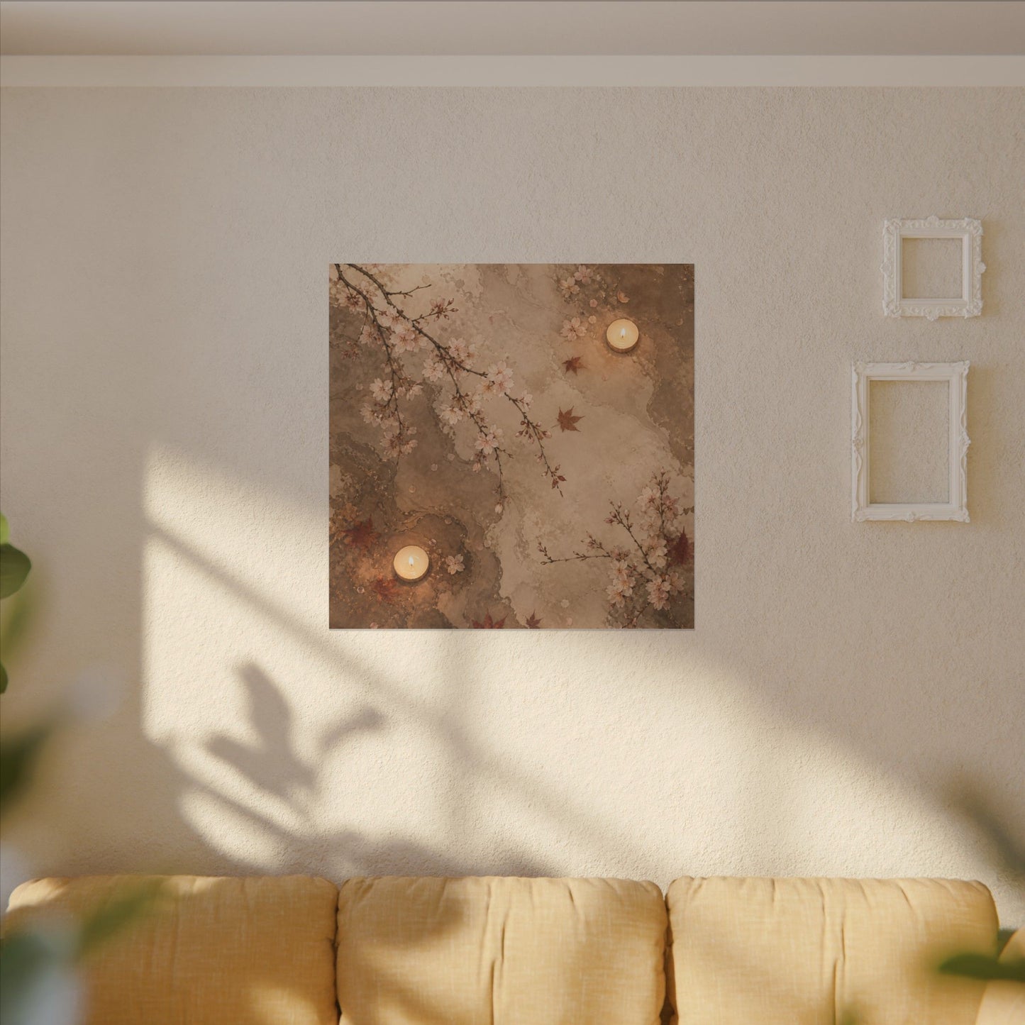 Cherry Blossom Canvas Art | Autumn Japandi Japanese Pattern Art