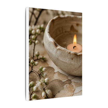 Kanso Ceramic Bowl Canvas Art - Japandi Watercolor