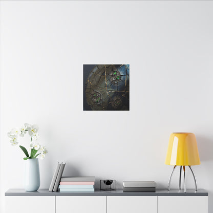 Dark Japandi Cracked Earth in Moonlight | Moody Minimal Canvas Art